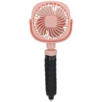 Ventilador de deformación para cochecito de pulpo, ventilador pequeño USB de mano portátil de escritorio, 2200mAh Pink