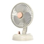 Ventilador USB con cabezal móvil retro de escritorio silencioso portátil F10, F10 Milk White