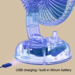 Ventilador USB con cabezal móvil retro de escritorio silencioso portátil F10, F10 Milk White - Imagen 4