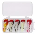 Señuelo de pesca de mar de agua dulce de cebo falso de camarón suave con cabeza de plomo de varias secciones, 5 Color / Set - Imagen 2
