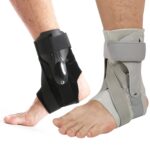 1 par de protector de tobillo con correa de soporte de hoja de plástico fijo de compresión, tamaño:, XL (Gray) - Imagen 2