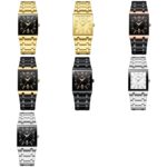 FNGEEN 3627 Reloj cuadrado impermeable para hombre con calendario, Full Gold Black Surface, Full Gold Gold Surface, Black Belt Rose Shell Black Surface, Black Belt Gold Shell Black Surface, Black Belt Black Shell Black Surface, White Steel White Surfac... - Imagen 2