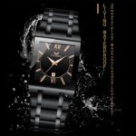 FNGEEN 3627 Reloj cuadrado impermeable para hombre con calendario, Full Gold Black Surface, Full Gold Gold Surface, Black Belt Rose Shell Black Surface, Black Belt Gold Shell Black Surface, Black Belt Black Shell Black Surface, White Steel White Surfac... - Imagen 4