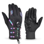WEST BIKING Guantes autoblocantes de dedo largo transpirables para ciclismo con hebilla, M