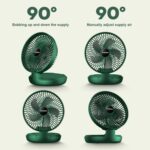Ventilador pequeño portátil plegable para el hogar de escritorio de oficina, 8 inch Green - Imagen 4