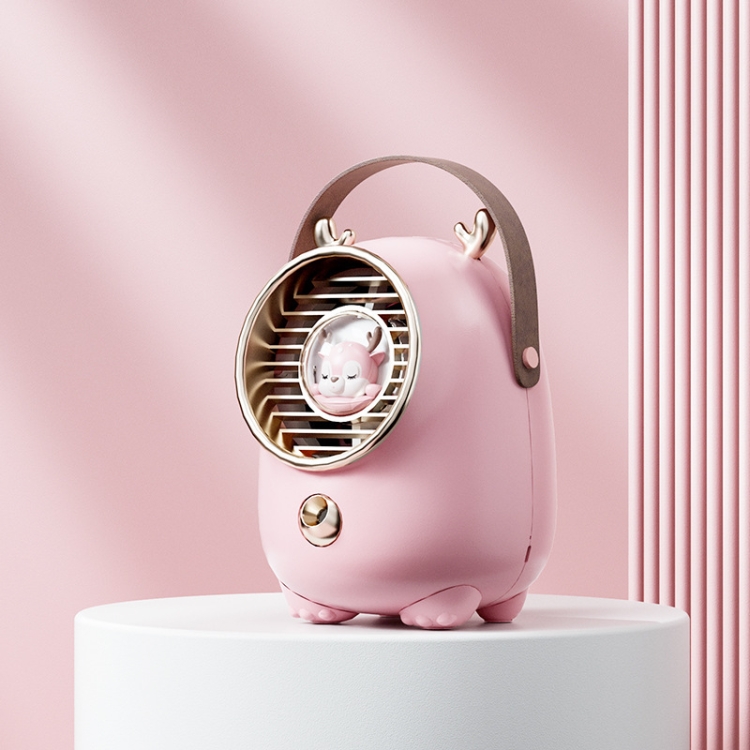 TBD0602367401A.jpg Ventilador de agua fría de turbina Ventilador pequeño de pulverización de humedad de escritorio USB, Elk Pink 2000 mAh - Imagen 1
