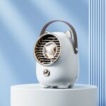 Ventilador de agua fría de turbina Ventilador pequeño de pulverización de humedad de escritorio USB, Tanuka White 2000 mAh