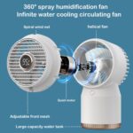 Ventilador de oficina con pantalla digital LED humidificada en aerosol, estilo:, 3600mAh Rechargeable - Imagen 4
