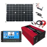 Inversores del sistema de energía solar + Controlador 30A + Panel solar 18W 18V, Red 12V To 220V