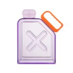 Square Fitness Sports Vaso de agua de plástico de gran capacidad con asa, Square Purple