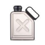 Square Fitness Sports Vaso de agua de plástico de gran capacidad con asa, Square Black
