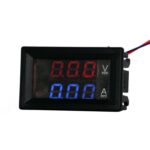 Medidor de corriente de voltaje de pantalla dual Medidor de voltaje de CC digital, 50A (Red Blue)