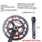 Juego de bielas de 22 velocidades de aleación de aluminio para bicicleta de carretera RACEWORK RKRFA, especificaciones:, 53-39T without BB - Imagen 3