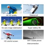 C200 4K Reconocimiento facial WIFI Anti-Shake Ciclismo al aire libre Cámara deportiva impermeable, (Black Set) - Imagen 3
