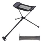 Reposapiés plegable para reposapiés reclinable para acampar, Gray, Negro
