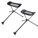 Reposapiés plegable para reposapiés reclinable para acampar, Gray, Negro - Imagen 2