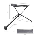 Reposapiés plegable para reposapiés reclinable para acampar, Gray, Negro - Imagen 3
