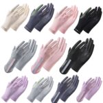1 par XC-14 Guantes de seda de hielo sin dedos anti-UV con protección solar para montar a caballo, estilo:, Line (Dark Gray) - Imagen 2