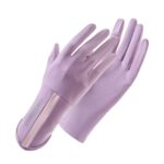 1 par XC-14 Guantes de seda de hielo sin dedos anti-UV con protección solar para montar a caballo, estilo:, Line (Purple)