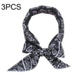 3 PCS Summer Cooling Bandana Neck Wraps Bufanda para mujeres, hombres, niños, mascotas, Black Leaves