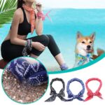3 PCS Summer Cooling Bandana Neck Wraps Bufanda para mujeres, hombres, niños, mascotas, Blue Leaves - Imagen 3
