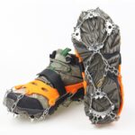 1 par de 23 picos de crampones para caminar al aire libre en invierno, pesca en hielo, zapatos de nieve, picos, tamaño:, M Orange