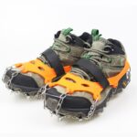 1 par de 23 picos de crampones para caminar al aire libre en invierno, pesca en hielo, zapatos de nieve, picos, tamaño:, M Orange - Imagen 4