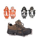 1 par de 18 picos grandes de crampones para caminar al aire libre en invierno, pesca en hielo, zapatos de nieve, picos, tamaño:, L Black - Imagen 2