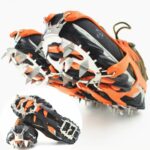 1 par de 18 picos grandes de crampones para caminar al aire libre en invierno, pesca en hielo, zapatos de nieve, picos, tamaño:, L Black - Imagen 3