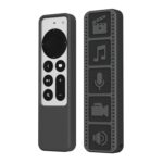 Funda protectora antideslizante impermeable de silicona para mando a distancia para Apple TV 4K 2021, (Black)