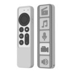 Funda protectora antideslizante impermeable de silicona para mando a distancia para Apple TV 4K 2021, (Gray White)