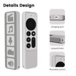 Funda protectora antideslizante impermeable de silicona para mando a distancia para Apple TV 4K 2021, (Brown) - Imagen 4