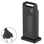 Calentador eléctrico de control remoto giratorio con pantalla digital LCD Calentador de cerámica PTC, especificaciones:, EU Plug (Black)