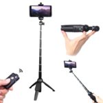 YUNTENG Trípode de varilla Selfie para teléfono móvil con control remoto Bluetooth, 9928N Black