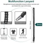QD-258 Cordón de cuerdas de paracaidistas con hebilla de metal tejida a mano multifuncional para exteriores, QD-258 Paratroopers Ropes(Black) - Imagen 3