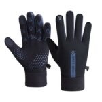 1 par de guantes gruesos y de terciopelo para ciclismo resistentes al viento y al frío, estilo:, Male Version (Black)