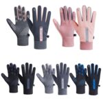 1 par de guantes gruesos y de terciopelo para ciclismo resistentes al viento y al frío, estilo:, Male Version (Black) - Imagen 2