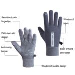 1 par de guantes gruesos y de terciopelo para ciclismo resistentes al viento y al frío, estilo:, Male Version (Black) - Imagen 3
