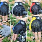 YIZIMI Guantes de medio dedo antichoque Ciclismo Guantes de dedo corto de silicona, S - Imagen 2