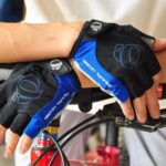 YIZIMI Guantes de medio dedo antichoque Ciclismo Guantes de dedo corto de silicona, S - Imagen 3
