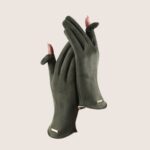 Guantes de equitación Touch Screen Plus Velvet Keep Warm, Women Dark Green