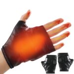 1 par de guantes térmicos eléctricos inteligentes recargables con temperatura ajustable, guantes de medio dedo, M - Imagen 2
