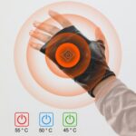 1 par de guantes térmicos eléctricos inteligentes recargables con temperatura ajustable, guantes de medio dedo, M - Imagen 4