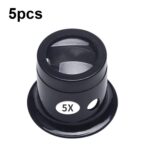 5 uds lupa ocular lente de cristal tipo ocular reparación lupa, veces:, 5pcs 5X