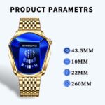 BINBOND Locomotive Concept Steel Belt Watch Hombres Live Black Technology Watch, Steel Belt White Steel Blue Face - Imagen 3