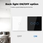 Tuya ZigBee Zero Firewire Touch Interruptor de control remoto de pared Control de luz Interruptor de voz Enchufe de la UE, estilo:, 2 Gang (Black) - Imagen 4
