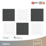 Tuya ZigBee Smart Single-fire Zero-fire Sharing Timing Voice Wall Switch Enchufe de la UE, estilo:, 2 Ways (White) - Imagen 2