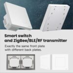Tuya ZigBee Smart Single-fire Zero-fire Sharing Timing Voice Wall Switch Enchufe de la UE, estilo:, 3 Ways (Gray Scene Casual Post) - Imagen 3
