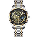 BINBOND 4010 Reloj de cuarzo luminoso ahuecado impermeable multifuncional