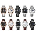 BINBOND B3591 30m Calendario luminoso a prueba de agua Reloj para hombre, Black Steel-Black - Imagen 2